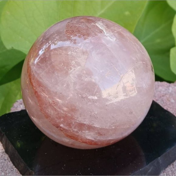 ❤️ 60mm hematoid / fire quartz sphere rock crystal ANXIETY balance GROUNDING1 - Picture 4 of 7